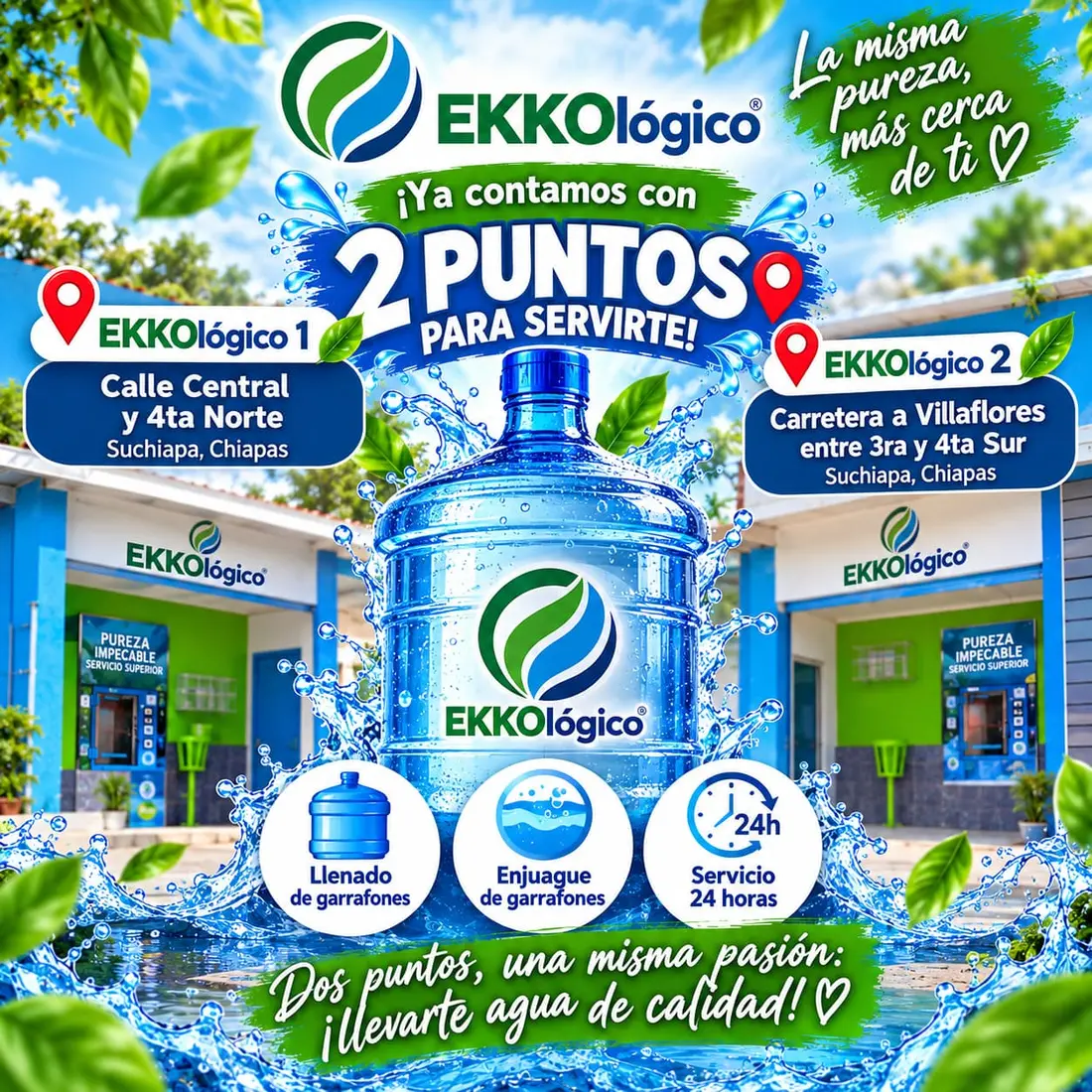 EKKOlógico, dos puntos de servicio en Suchiapa, Chiapas